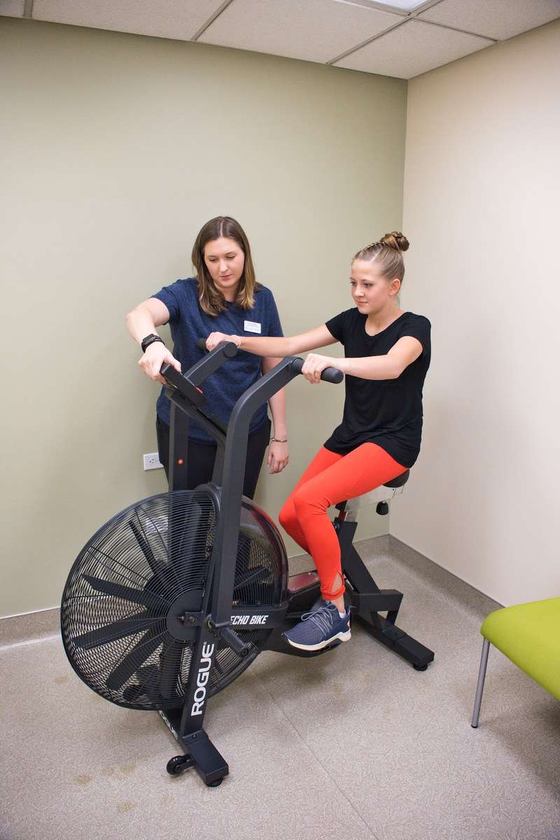 Young girl doing aerobic activities at Neural Effects. 