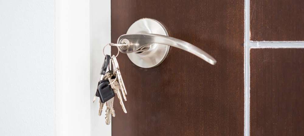 Keys left in door lock can be a sign of forgetfulness.