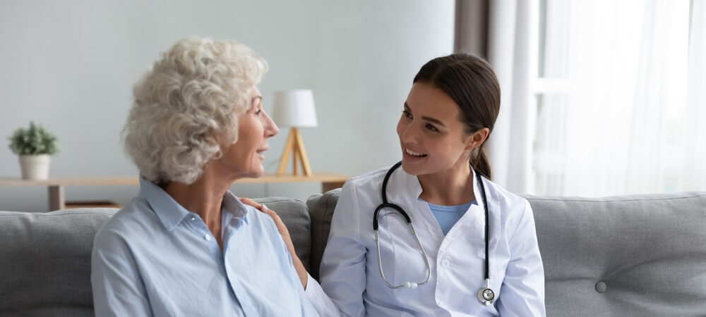 A doctor meets with a patient