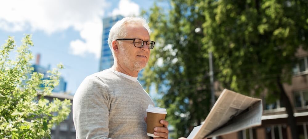 Man reading the newspaper