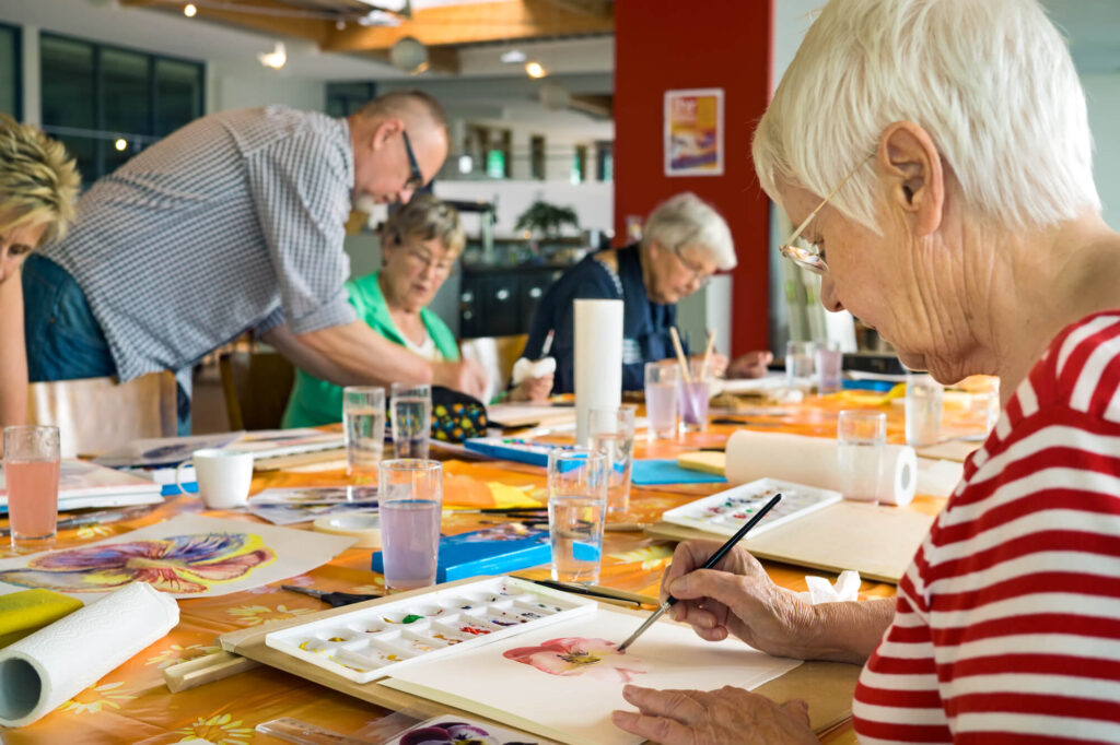 A senior art class