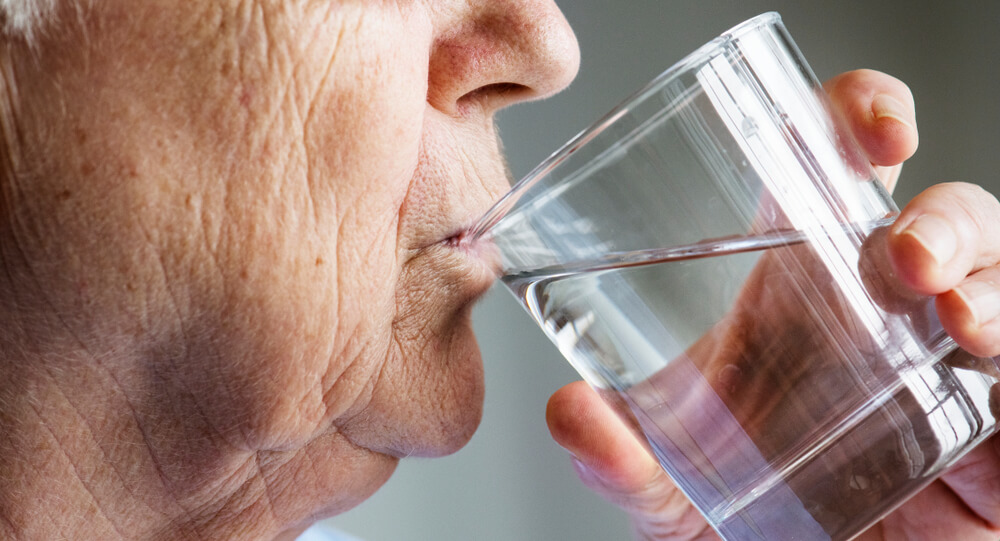 woman drinking water